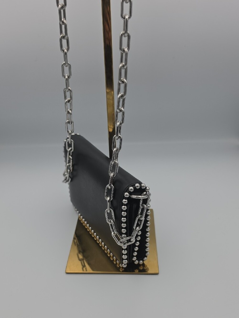 Alexander Wang Attica Biker Silver Chain Flap Stud Small Crossbody Bag (EUC)🖤🩶 - Picture 6 of 16